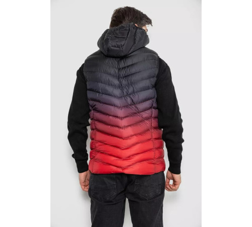 Жилетка чоловіча демісезонна, колір чорно-червоний, 244RC888