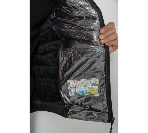 Жилетка чоловіча демісезонна, колір чорно-червоний, 244RC888