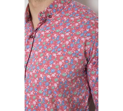 Сорочка чоловіча з довгим рукавом, колір пудровий, 214R2699-1