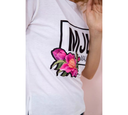 Туника белого цвета с принтом 167R005-2.