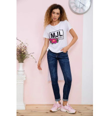 Туніка білого кольору, з принтом, 167R005-2