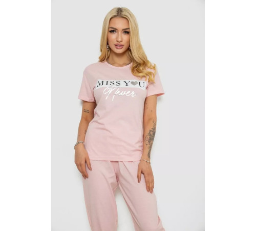 Женская пижама с принтом, цвет розовый, 243R9205