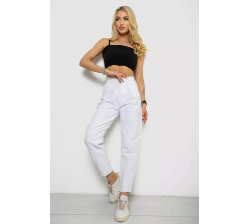 Джинси жіночі балони, колір білий, 182R1848