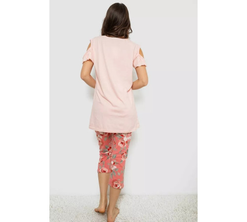 Женская пижама с принтом, цвет персиковый, 243R1602-003.