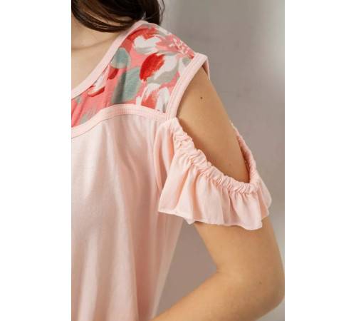 Женская пижама с принтом, цвет персиковый, 243R1602-003.