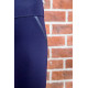 Лосини зі вставками із шкірзаму, темно-синього кольору, 172R5514