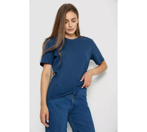 Футболка жіноча однотонна, колір синій, 238R112
