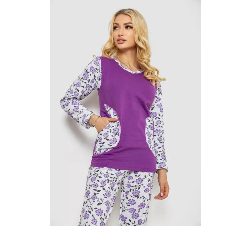 Піжама жіноча на флісі, колір фіолетовий, 243R09054
