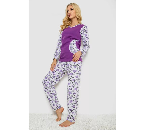 Піжама жіноча на флісі, колір фіолетовий, 243R09054