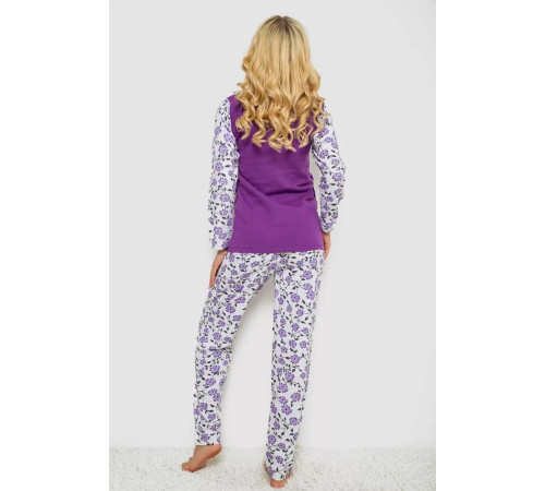 Піжама жіноча на флісі, колір фіолетовий, 243R09054