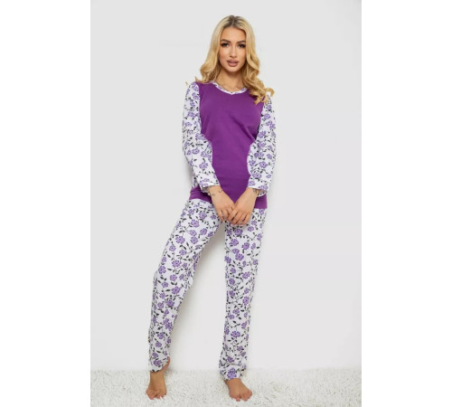 Піжама жіноча на флісі, колір фіолетовий, 243R09054