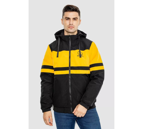 Куртка чоловіча демісезонна двостороння, колір чорно-жовтий, 214R23076