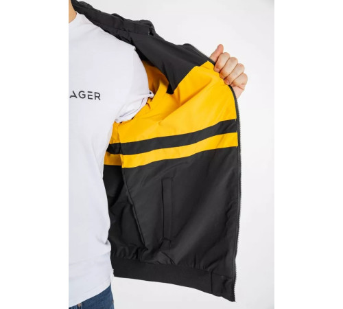 Куртка чоловіча демісезонна двостороння, колір чорно-жовтий, 214R23076