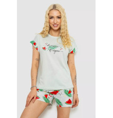 Пижама женская с принтом, цвет светло-оливковый, 243R2103.