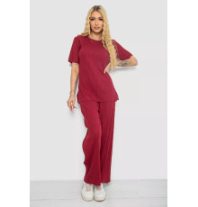 Костюм женский в рубчик повседневный, цвет бордовый, 238R57416.