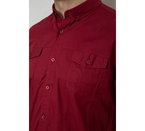 Рубашка мужская однотонная, цвет бордовый, 214R6917-7