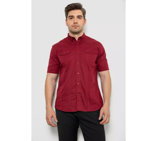 Рубашка мужская однотонная, цвет бордовый, 214R6917-7