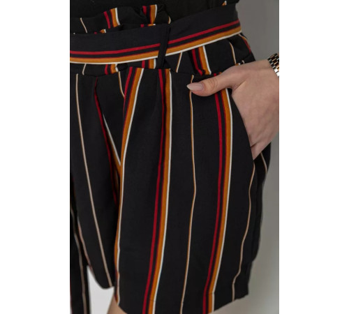 Шорти жіночі в смужку, колір чорний, 244R078