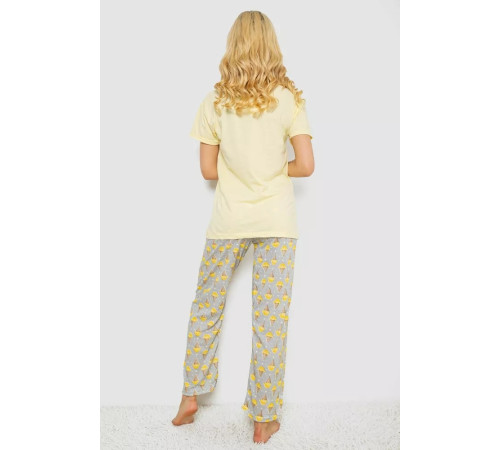 Жіноча піжама з принтом, колір жовтий, 243R6001