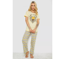 Женская пижама с принтом, цвет желтый, 243R6001.