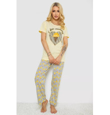 Жіноча піжама з принтом, колір жовтий, 243R6001