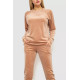 Спорт костюм женский велюровый, цвет бежевый, 102R272