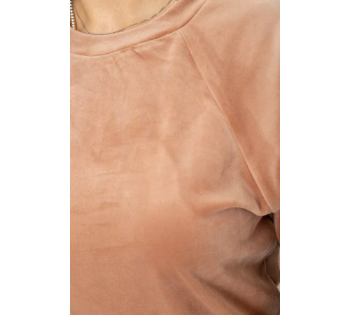 Спорт костюм женский велюровый, цвет бежевый, 102R272