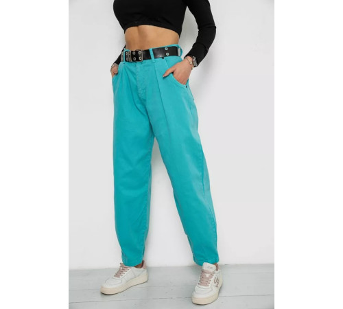 Джинсы женские баллоны, цвет бирюзовый, 250R00276