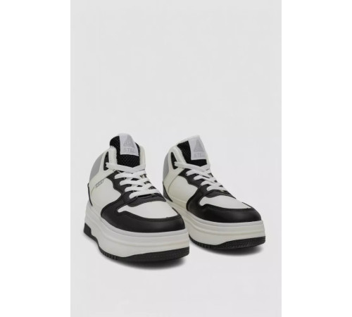 Кроссовки женские зимние на меху, цвет черно-белый, 248RAM09-86