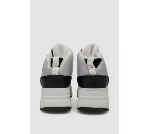 Кроссовки женские зимние на меху, цвет черно-белый, 248RAM09-86