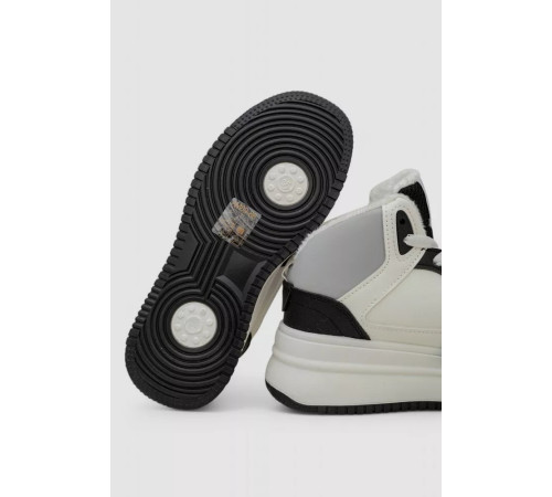 Кроссовки женские зимние на меху, цвет черно-белый, 248RAM09-86