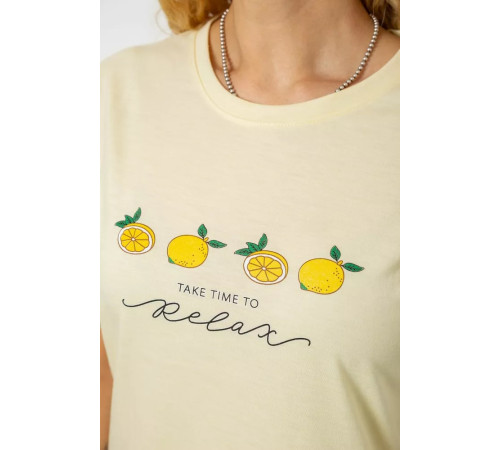 Женская пижама с принтом, цвет желтый, 243R2100