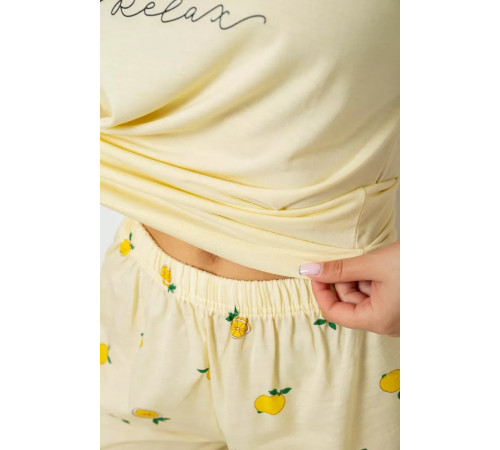 Женская пижама с принтом, цвет желтый, 243R2100