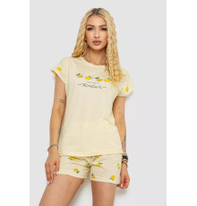 Піжама жіноча з принтом, колір жовтий, 243R2100
