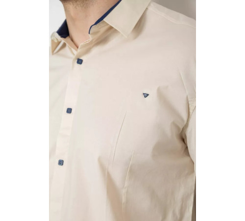 Сорочка чоловіча однотонна, колір бежевий, 214R7117
