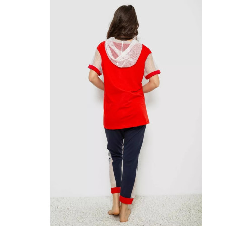 Женская пижама с принтом, цвет красный, 243R1600-030.