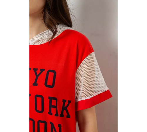 Женская пижама с принтом, цвет красный, 243R1600-030.