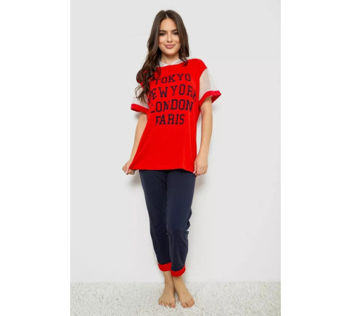 Женская пижама с принтом, цвет красный, 243R1600-030.
