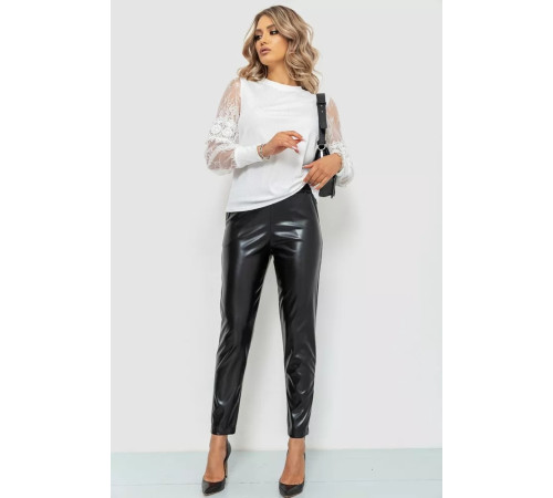 Лосини жіночі з екошкіри, колір чорний, 214R2031