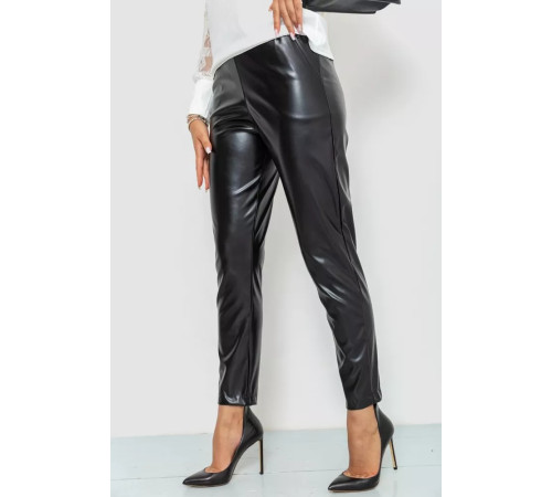 Лосини жіночі з екошкіри, колір чорний, 214R2031