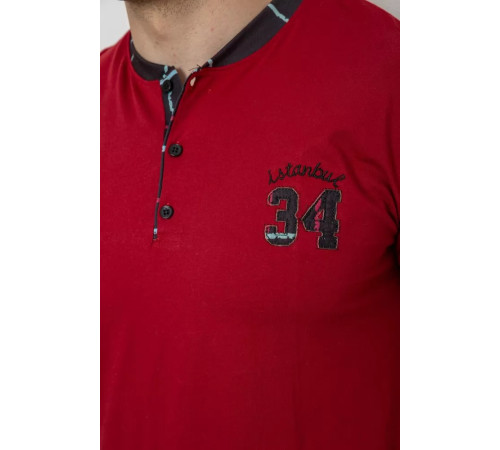 Піжама чоловіча з принтом, колір бордовий, 243R1006