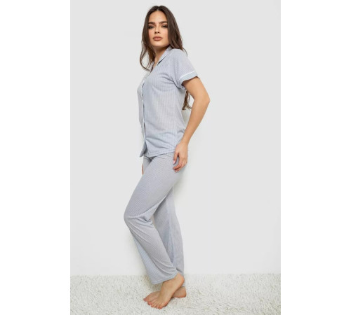 Женская пижама с принтом, цвет голубой, 243R7055.