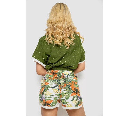 Женская пижама с принтом, цвет зеленый, 243R15452