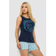 Піжама жіноча з принтом, колір синій, 243R24478