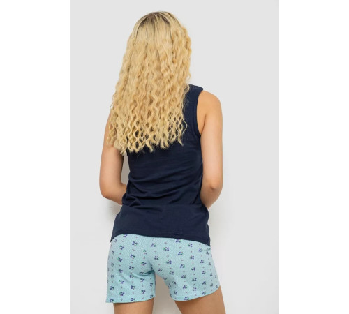 Піжама жіноча з принтом, колір синій, 243R24478