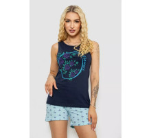 Женская пижама с принтом, цвет синий, 243R24478