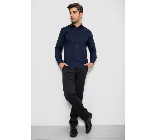 Рубашка мужская, цвет темно-синий, 214R7186