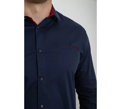 Рубашка мужская, цвет темно-синий, 214R7186