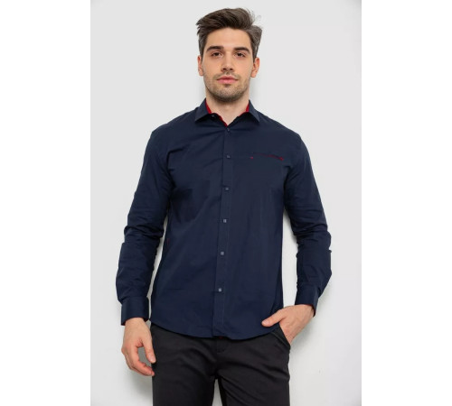 Рубашка мужская, цвет темно-синий, 214R7186