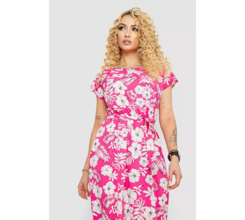 Платье с принтом софт, цвет розово-белый, 214R0228-1.